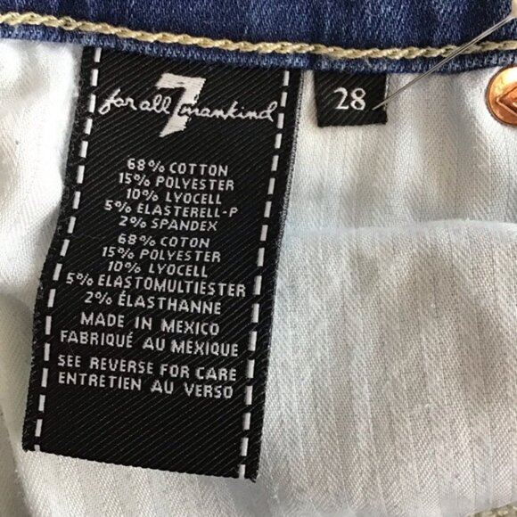 7 For All Mankind Dojo Dark Wash Denim Stretch Jeans - Picture 8 of 15